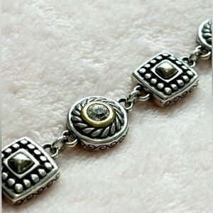 ❤️ Brighton Heiress Link Bracelet Mixed Metal Gold Silver Crystal